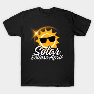 Solar Eclipse April 04 08 2024 Sun Wearing Glasses T-Shirt